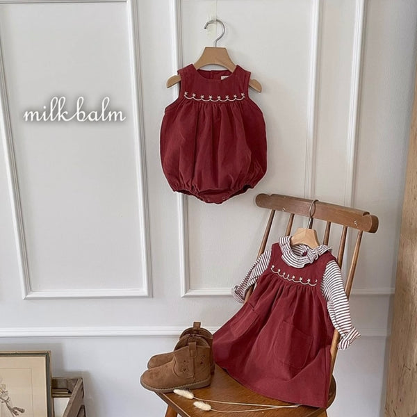 B0438 薄燈芯絨連身衣