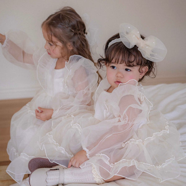 B0435 泡泡袖紗裙款連身衣