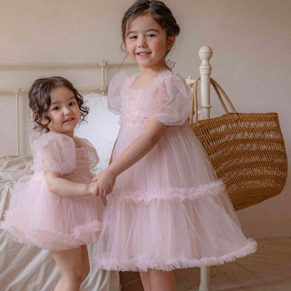 K0610 粉紅色蛋糕紗裙 2-3Y
