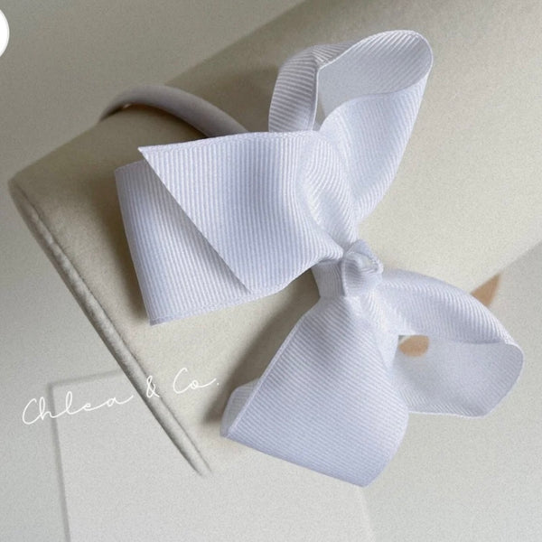 P0328 白色絲帶頭箍