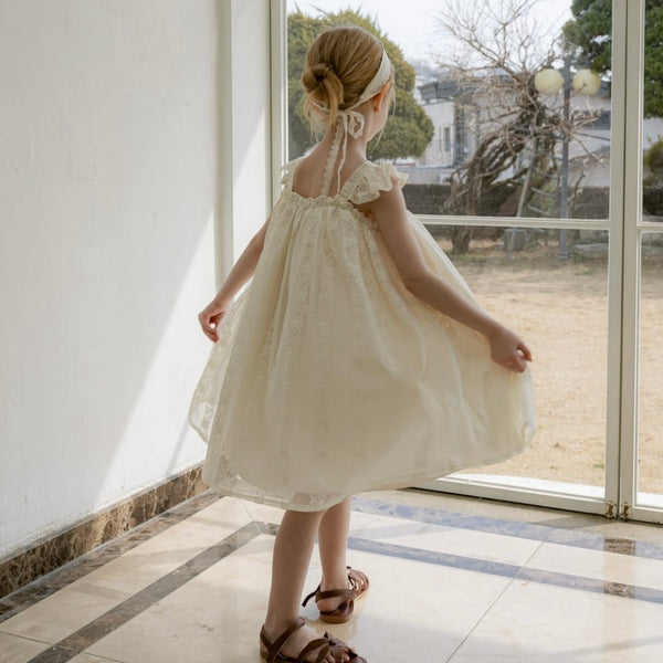 K0608 蝴蝶袖碎花裙 1-2Y