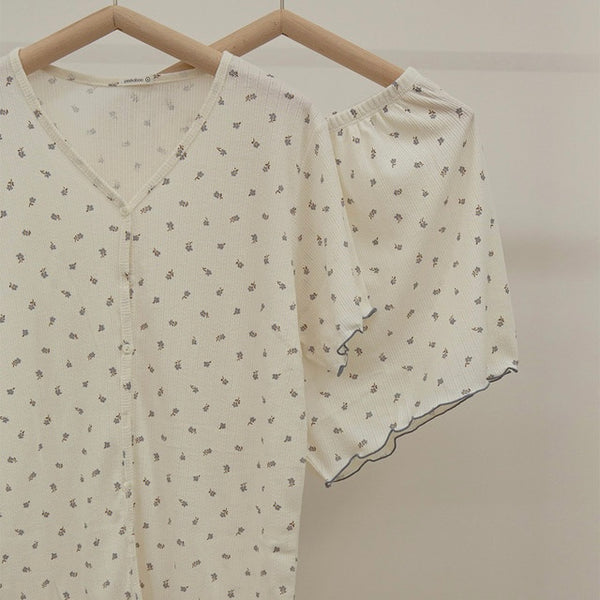 A0020 Peekaboo 成人家居服 紫碎花 Free Size