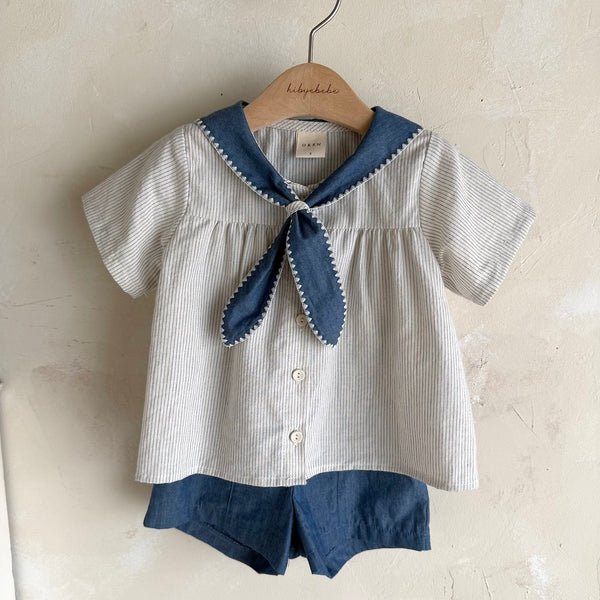 K0652 水手風短褲套裝 1-2Y / 2-3Y