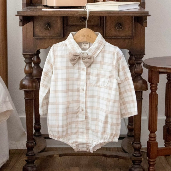 B0429 長袖領呔連身衣