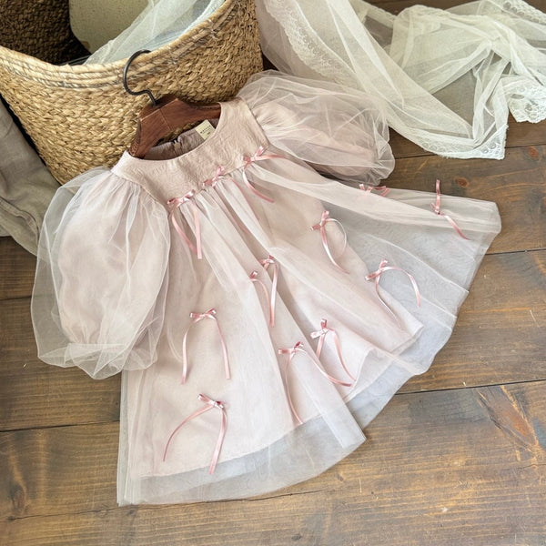 K0611 蝴蝶結絲帶連身裙