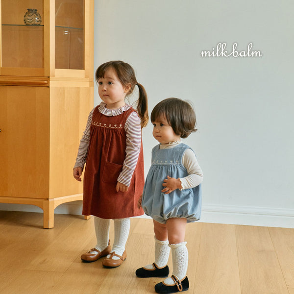 B0438 薄燈芯絨連身衣