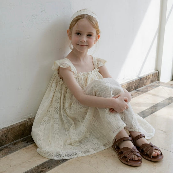 K0608 蝴蝶袖碎花裙 1-2Y