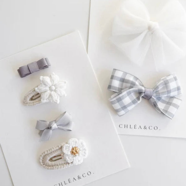 P0329 花花X蝴蝶結髮夾套裝