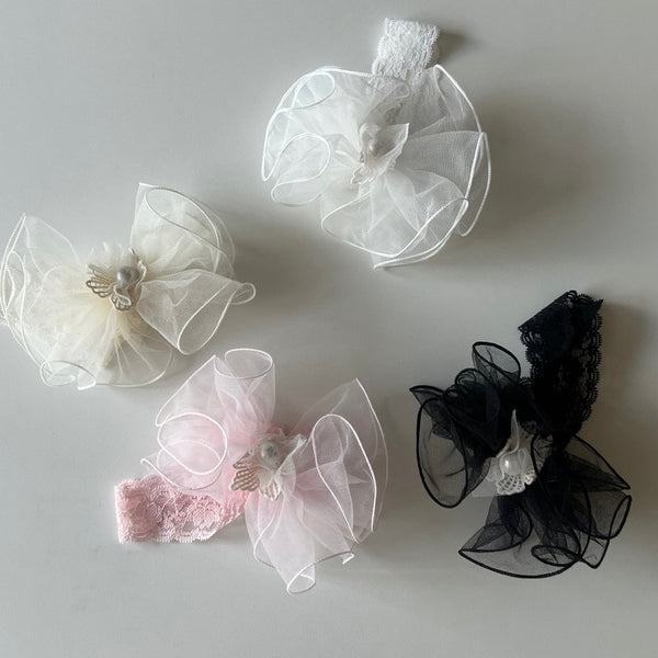 P0317 珍珠蝴蝶結Hairband