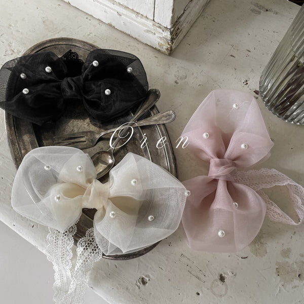 P0347 小珍珠蝴蝶結Hairband