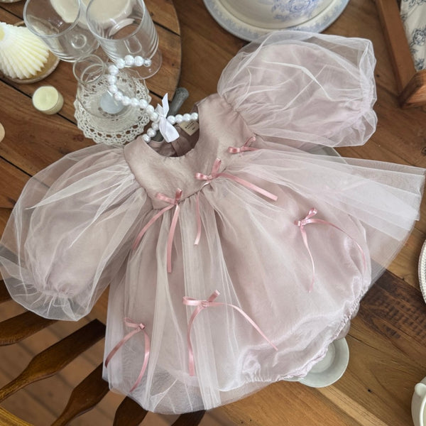 B0434 蝴蝶結絲帶連身衣