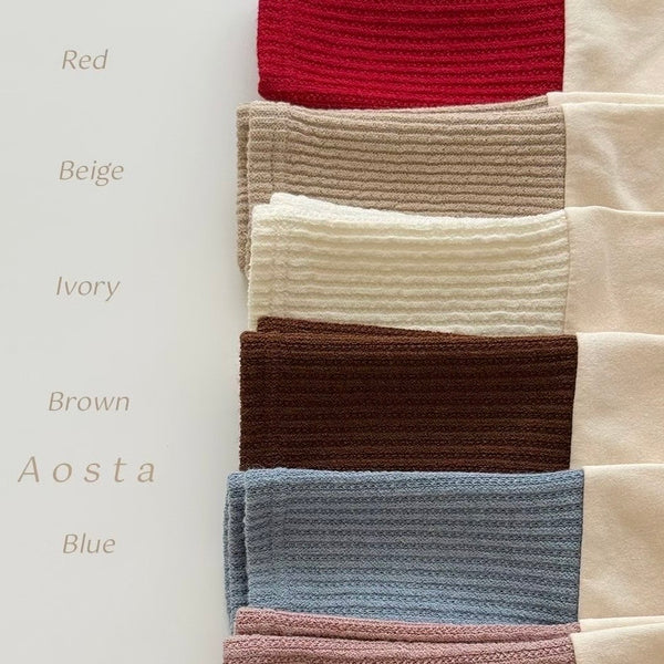 K0613 杏色拼色長褲 1-2Y