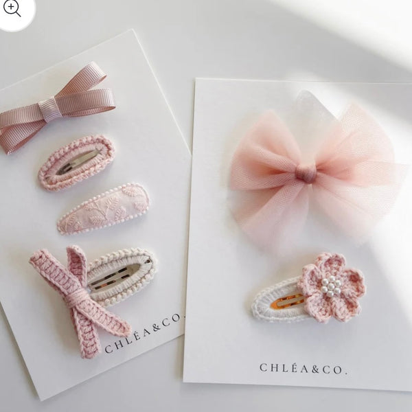 P0329 花花X蝴蝶結髮夾套裝