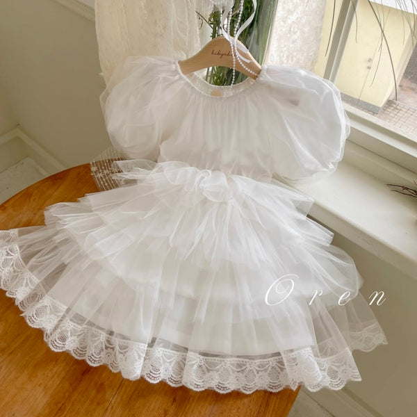 K0602 珠光面紗裙 1-2Y