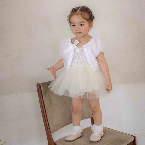 K0609 短袖蝴蝶結外套 1-2Y / 2-3Y