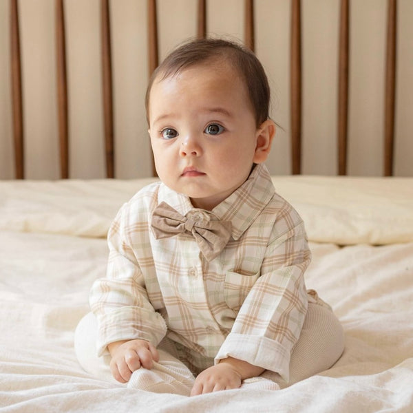 B0429 長袖領呔連身衣