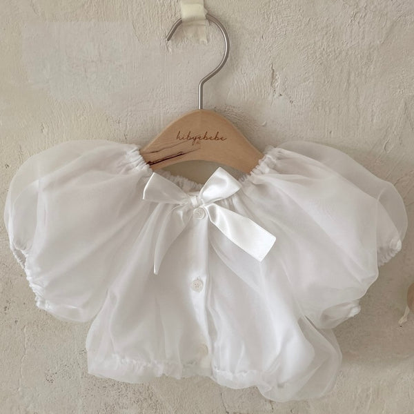 K0609 短袖蝴蝶結外套 1-2Y / 2-3Y