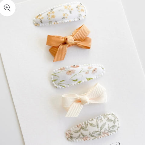 P0326 橙色系花花髮夾