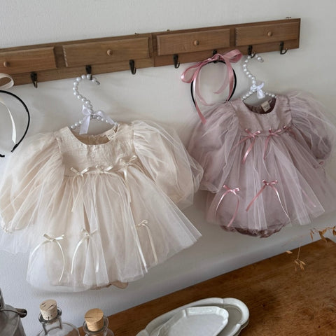 B0434 蝴蝶結絲帶連身衣