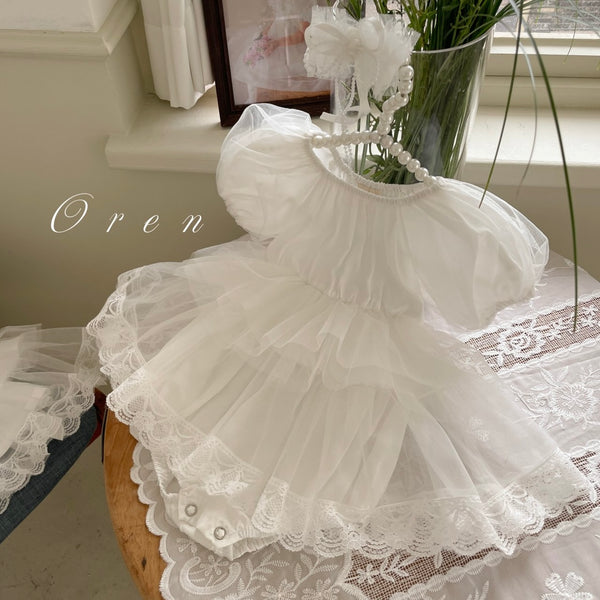 B0424 珠光面紗裙款連身衣 6-12m (75-80cm)