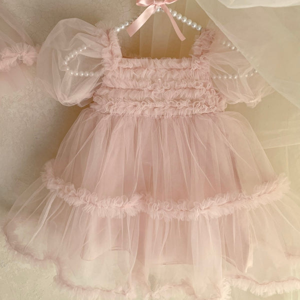 K0610 粉紅色蛋糕紗裙 2-3Y