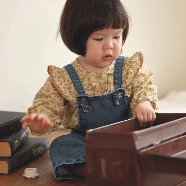 K0622 吊帶牛仔喇叭褲