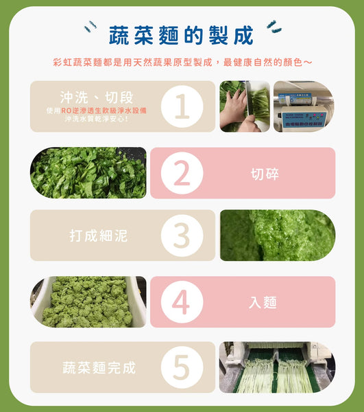 【限時團購】彩虹蔬菜麵 7m+ 10入￼￼