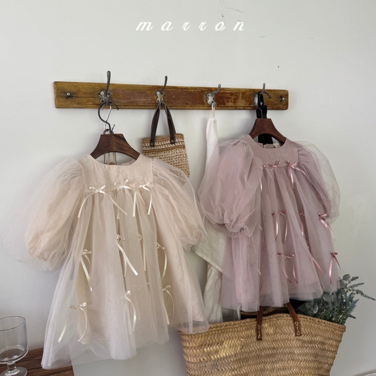 K0611 蝴蝶結絲帶連身裙