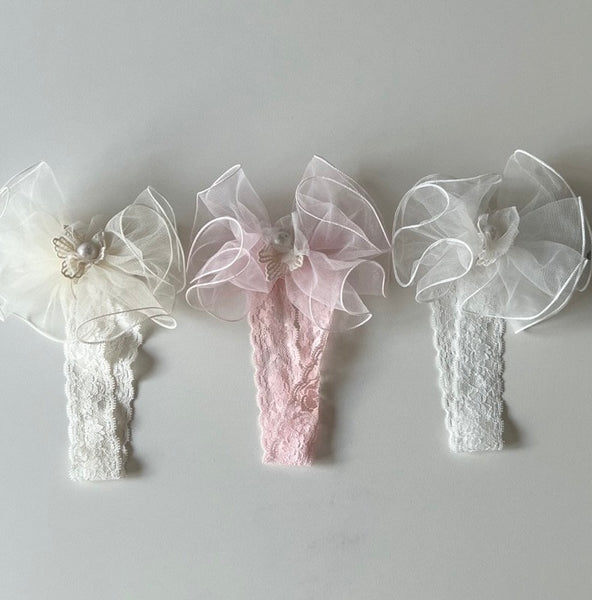 P0317 珍珠蝴蝶結Hairband