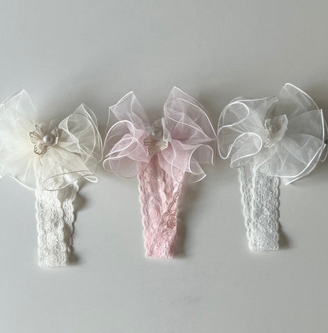 P0317 珍珠蝴蝶結Hairband