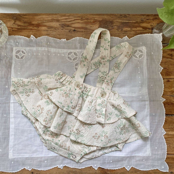 B0448 碎花吊帶裙褲 6m/12m