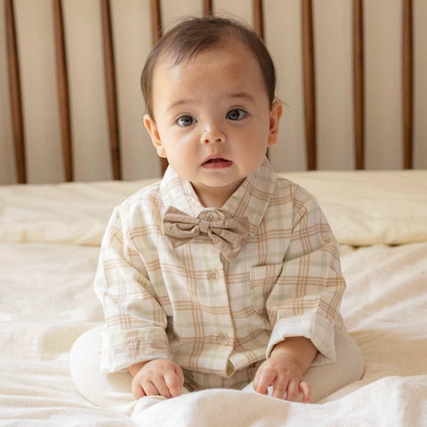 B0429 長袖領呔連身衣