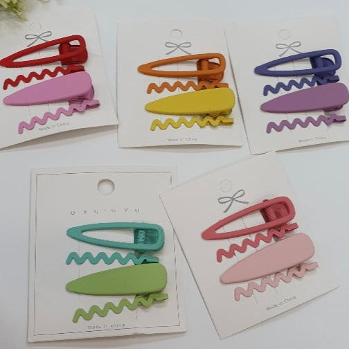 P0062 綠色髮夾四件裝